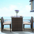 3 Pieces Cushioned Wicker Patio Bistro Set with No Assembly Needed by LJGDeals