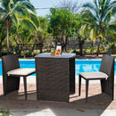 3 Pieces Cushioned Wicker Patio Bistro Set with No Assembly Needed by LJGDeals