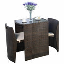 3 Pieces Cushioned Wicker Patio Bistro Set with No Assembly Needed by LJGDeals