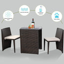 3 Pieces Cushioned Wicker Patio Bistro Set with No Assembly Needed by LJGDeals