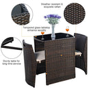 3 Pieces Cushioned Wicker Patio Bistro Set with No Assembly Needed by LJGDeals