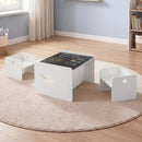 3 Pieces Kids Table and Chair Set Space-saving Toddler Table and 2 Chairs by LJGDeals