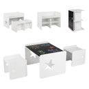 3 Pieces Kids Table and Chair Set Space-saving Toddler Table and 2 Chairs by LJGDeals