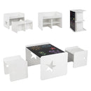3 Pieces Kids Table and Chair Set Space-saving Toddler Table and 2 Chairs