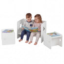 3 Pieces Kids Table and Chair Set Space-saving Toddler Table and 2 Chairs