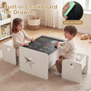 3 Pieces Kids Table and Chair Set Space-saving Toddler Table and 2 Chairs by LJGDeals