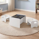3 Pieces Kids Table and Chair Set with Space-saving Toddler Table and 2 Chairs