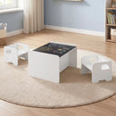 3 Pieces Kids Table and Chair Set with Space-saving Toddler Table and 2 Chairs by LJGDeals