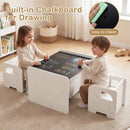 3 Pieces Kids Table and Chair Set with Space-saving Toddler Table and 2 Chairs by DirectDeals