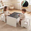 3 Pieces Kids Table and Chair Set with Space-saving Toddler Table and 2 Chairs
