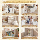 3 Pieces Kids Table and Chair Set with Space-saving Toddler Table and 2 Chairs by LJGDeals