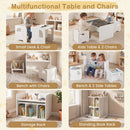 3 Pieces Kids Table and Chair Set with Space-saving Toddler Table and 2 Chairs