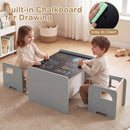 3 Pieces Kids Table and Chair Set with Space-saving Toddler Table and 2 Chairs