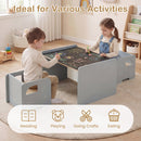 3 Pieces Kids Table and Chair Set with Space-saving Toddler Table and 2 Chairs