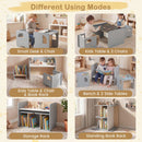 3 Pieces Kids Table and Chair Set with Space-saving Toddler Table and 2 Chairs