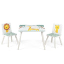 Kids Table and Chair Set with Animal Patterns (3-Piece) by LJGDeals