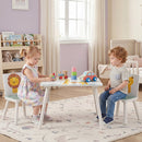 Kids Table and Chair Set with Animal Patterns (3-Piece)
