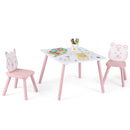 Kids Table and Chair Set with Animal Patterns, 3-Piece