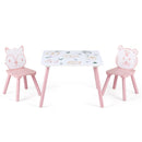 Kids Table and Chair Set with Animal Patterns, 3-Piece