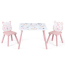 Kids Table and Chair Set with Animal Patterns, 3-Piece by LJGDeals