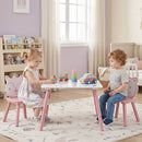 Kids Table and Chair Set with Animal Patterns, 3-Piece