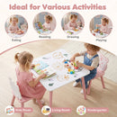 Kids Table and Chair Set with Animal Patterns, 3-Piece
