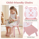 Kids Table and Chair Set with Animal Patterns, 3-Piece
