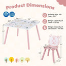 Kids Table and Chair Set with Animal Patterns, 3-Piece by LJGDeals