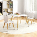 3 Pieces Kids Wooden Table and Chair Set with Cute Froggy Design-White by LJGDeals