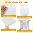 3 Pieces Kids Wooden Table and Chair Set with Cute Froggy Design-White by LJGDeals