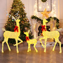 3 Pieces Lighted Family Deer Set with LED Lights and RGB Flashing Lights by LJGDeals