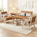 3 Pieces Living Room Furniture Set with Rubber Wood Frame by LJGDeals
