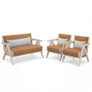 3 Pieces Living Room Furniture Set with Rubber Wood Frame by DirectDeals