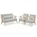 3 Pieces Living Room Furniture Set with Rubber Wood Frame by DirectDeals