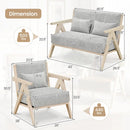3 Pieces Living Room Furniture Set with Rubber Wood Frame by LJGDeals