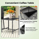 3 Pieces Modern Heavy Duty Patio Furniture Set with Coffee Table by LJGDeals