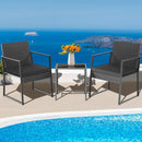 3 Pieces Modern Heavy Duty Patio Furniture Set with Coffee Table by LJGDeals