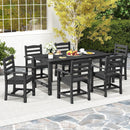 3 Pieces Outdoor Dining Table Set with 2 Benches by LJGDeals