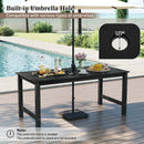 3 Pieces Outdoor Dining Table Set with 2 Benches by LJGDeals