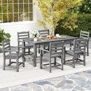 3 Pieces Outdoor Dining Table Set with 2 Benches by LJGDeals