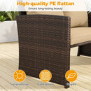 3 Pieces Outdoor Patio PE Wicker Furniture Set with Cushions-Beige by DirectDeals