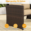 3 Pieces Outdoor Patio PE Wicker Furniture Set with Cushions-Beige by LJGDeals