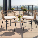 3-Piece Patio Conversation Set with Cushions by LJGDeals