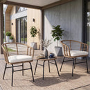3-Piece Patio Conversation Set with Cushions by LJGDeals