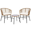 3-Piece Patio Conversation Set with Cushions by LJGDeals