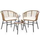 3-Piece Patio Conversation Set with Cushions by DirectDeals