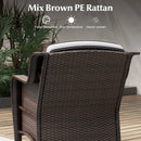 3 Pieces Outdoor Rattan Furniture Set with Cushions and Tempered Glass Coffee Table-Gray by LJGDeals