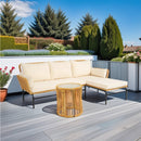 Walker Edison | Wicker 3 Pieces Outdoor Sectional Chat Set