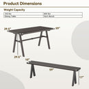 3 Pieces Outdoor Picnic Table and Benches Set for 6 People