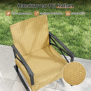 3 Pieces Outdoor Rattan Rocking Chairs Set with 2-Tier Side Table for Garden Backyard by LJGDeals